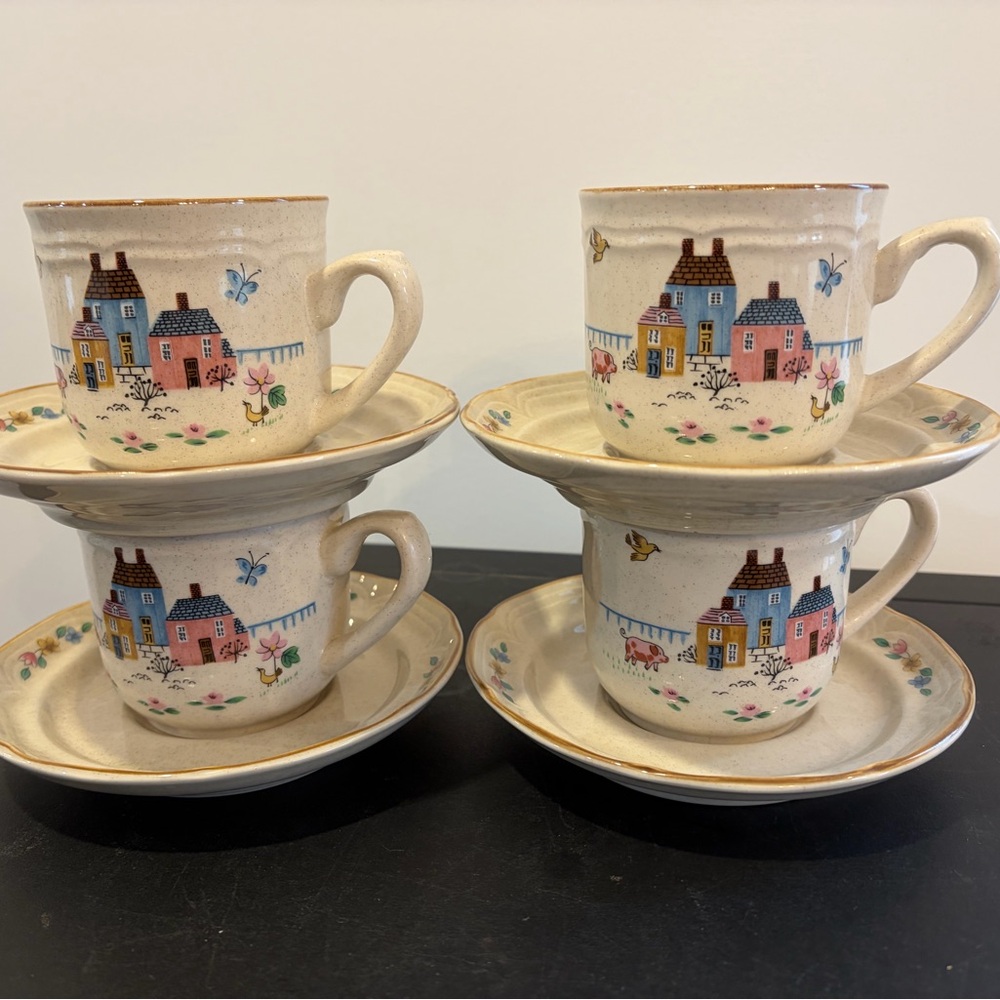 International China Heartland Mugs and Saucers Set